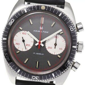 HAMILTON big eye 647001-03 Chronograph gray Dial Hand Winding Men's Watch_746962